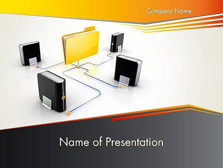 Data Backup PowerPoint Template, PowerPoint Template, 12222, Technology and Science — PoweredTemplate.com