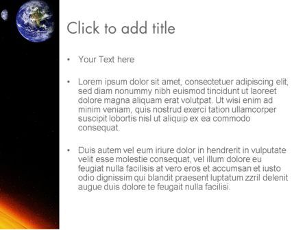 Earth and Sun PowerPoint Template, Slide 3, 12245, Technology and Science — PoweredTemplate.com