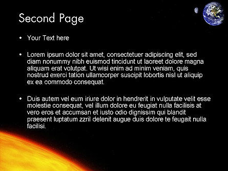 Earth and Sun PowerPoint Template, Slide 2, 12245, Technology and Science — PoweredTemplate.com