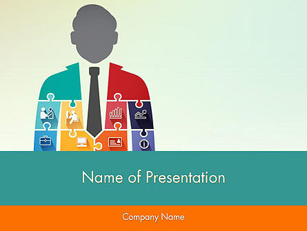 Jigsaw Person PowerPoint Template, PowerPoint Template, 12320, Business Concepts — PoweredTemplate.com