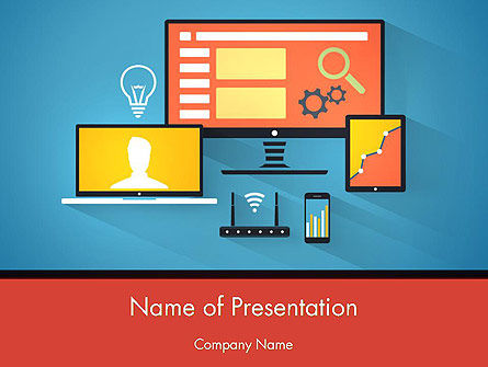 Wifi Verbinding PowerPoint Template, PowerPoint-sjabloon, 12334, Telecommunicatie — PoweredTemplate.com