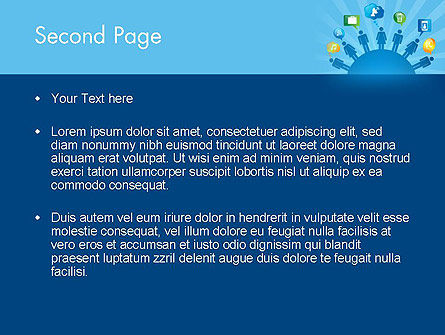 Modèle PowerPoint de concept de médias sociaux coloré, Diapositive 2, 12428, Carrière / Industrie — PoweredTemplate.com