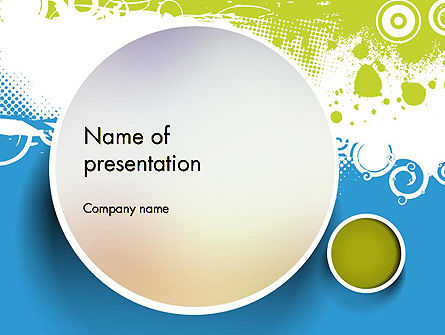 蓝色和绿色摘要与圈子PowerPoint模板, PowerPoint模板, 12436, 抽象/纹理 — PoweredTemplate.com