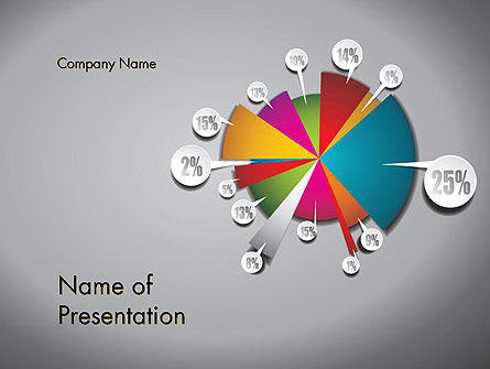 Modelo do PowerPoint - gráfico de pizza com etiquetas, Modelo do PowerPoint, 12465, Conceitos de Negócios — PoweredTemplate.com