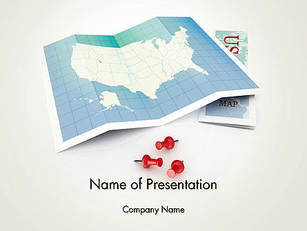 USA Map Locations PowerPoint Template, PowerPoint Template, 12474, America — PoweredTemplate.com