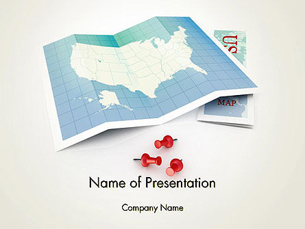 Usa Kaart Locaties PowerPoint Template, PowerPoint-sjabloon, 12474, Amerika — PoweredTemplate.com