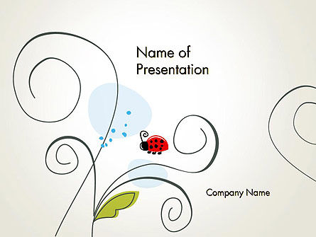 瓢虫在儿童绘画风格的powerpointPowerPoint模板, PowerPoint模板, 12511, Education & Training — PoweredTemplate.com