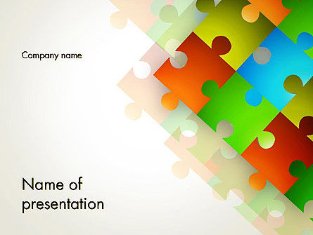 Abstract Floating Puzzle Pieces PowerPoint Template, 12519, Abstract/Textures — PoweredTemplate.com