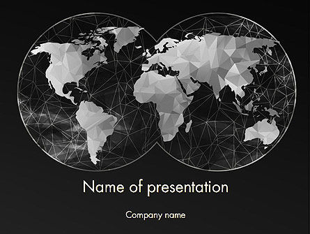 Veelhoekige Wereldkaart PowerPoint Template, PowerPoint-sjabloon, 12524, Globaal — PoweredTemplate.com