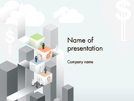 Modello PowerPoint - Costruire blocchi di business, Modello PowerPoint, 12528, Concetti del Lavoro — PoweredTemplate.com