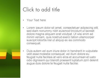 Gelbe bretter auf grüner wand PowerPoint Vorlage, Folie 3, 12561, Abstrakt/Texturen — PoweredTemplate.com