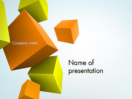 Three-Dimensional Geometric PowerPoint Template, PowerPoint Template, 12565, Abstract/Textures — PoweredTemplate.com