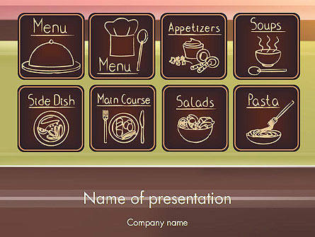 Plantilla de PowerPoint - menú del restaurante, Plantilla de PowerPoint, 12571, Food & Beverage — PoweredTemplate.com