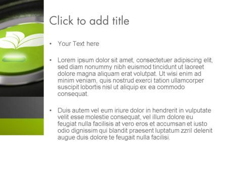 Green Start Engine Button PowerPoint Template, Slide 3, 12581, Technology and Science — PoweredTemplate.com