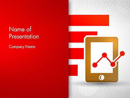 触摸板上的折线图PowerPoint模板, PowerPoint模板, 12586, 商业 — PoweredTemplate.com