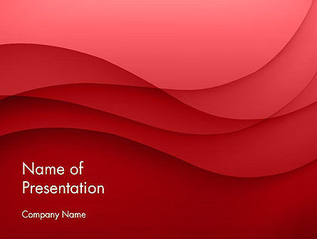 Red Waves PowerPoint Template, PowerPoint Template, 12617, Abstract/Textures — PoweredTemplate.com