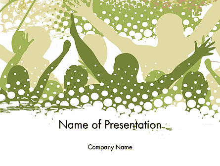 Happy People Silhouettes PowerPoint Template, Free PowerPoint Template, 12627, People — PoweredTemplate.com