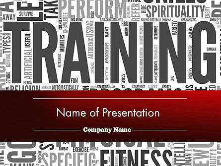 Training Word Cloud PowerPoint Template, PowerPoint-sjabloon, 12630, Education & Training — PoweredTemplate.com