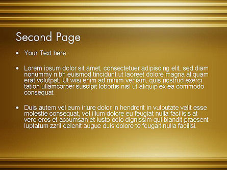 Kort Gouden Horizontale Lijnen PowerPoint Template, Dia 2, 12635, Abstract/Textuur — PoweredTemplate.com