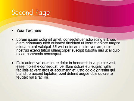 파워포인트 템플릿 - 빨간색 스펙트럼에서 추상 파도, 슬라이드 2, 12662, 추상/직물 — PoweredTemplate.com