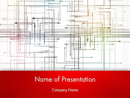薄的多重相交箭头PowerPoint模板, 免费 PowerPoint模板, 12677, 商业概念 — PoweredTemplate.com