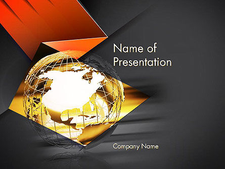 ワイヤーフレームグローブ - PowerPointテンプレート, 無料 PowerPointテンプレート, 12682, グローバル — PoweredTemplate.com