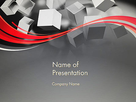 フライングキューブ - PowerPointテンプレート, 無料 PowerPointテンプレート, 12695, 抽象／テクスチャ — PoweredTemplate.com