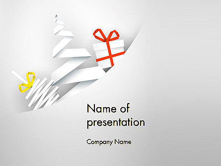 白いクリスマスカード - PowerPointテンプレート, 無料 PowerPointテンプレート, 12773, 休日／特別行事 — PoweredTemplate.com