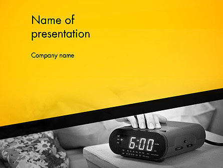 Modelo do PowerPoint - despertar cedo alarme relógio, Grátis Modelo do PowerPoint, 12821, Conceitos de Negócios — PoweredTemplate.com