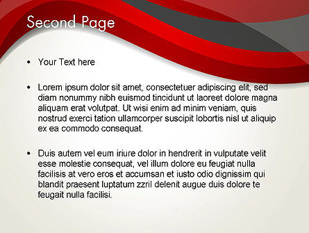 파워포인트 템플릿 - 추상 빨강 및 회색 파도, 슬라이드 2, 12843, 추상/직물 — PoweredTemplate.com