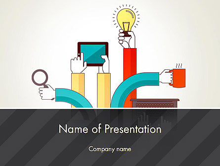 Creative Design Process PowerPoint Template, PowerPoint Template, 12855, Careers/Industry — PoweredTemplate.com