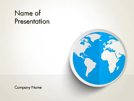 Globe In Plat Design PowerPoint Template, Gratis PowerPoint-sjabloon, 12862, Globaal — PoweredTemplate.com