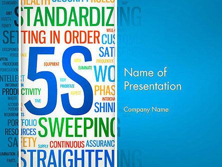 Plantilla de PowerPoint - nube de la palabra 5s, Gratis Plantilla de PowerPoint, 12883, Profesiones/ Industria — PoweredTemplate.com