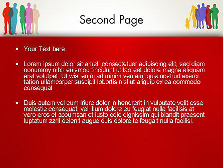 Modelo do PowerPoint - coloridos pessoas silhuetas ficar, Deslizar 2, 12915, Pessoas — PoweredTemplate.com
