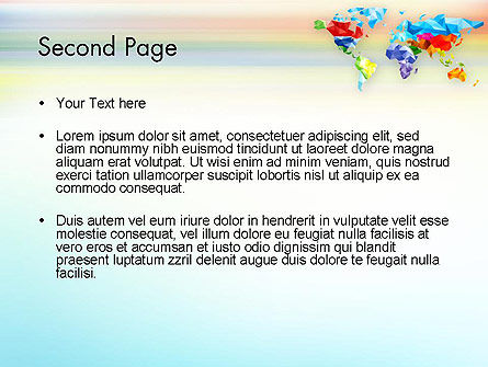 多角形のデザインでカラフルな世界地図 - PowerPointテンプレート, スライド 2, 12933, グローバル — PoweredTemplate.com