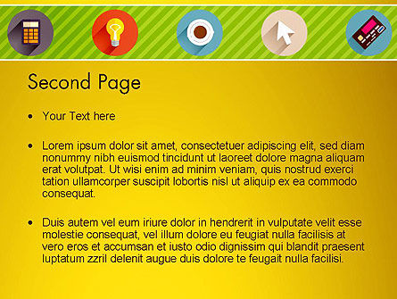 Modelo do PowerPoint - fundo amarelo com ícones powerpoint, Deslizar 2, 12943, Negócios — PoweredTemplate.com
