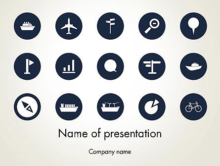 交通工具图标PowerPoint模板, 免费 PowerPoint模板, 12963, 汽车和运输 — PoweredTemplate.com