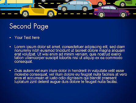 City Traffic Illustration PowerPoint Template, Slide 2, 12966, Cars and Transportation — PoweredTemplate.com