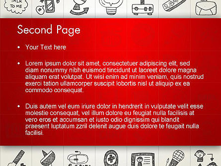 Modello PowerPoint - Doodle icone sfondo, Slide 2, 12983, Lavoro — PoweredTemplate.com