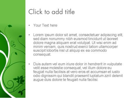 Blumenverzierung auf grün PowerPoint Vorlage, Folie 3, 12996, Abstrakt/Texturen — PoweredTemplate.com