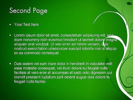 파워포인트 템플릿 - 녹색에 꽃 장식, 슬라이드 2, 12996, 추상/직물 — PoweredTemplate.com