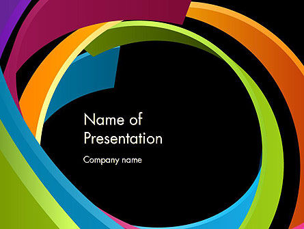 抽象扭曲的彩色条纹PowerPoint模板, PowerPoint模板, 13000, 抽象/纹理 — PoweredTemplate.com