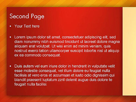 Templat PowerPoint Garis Oranye Diagonal Ablasi, Slide 2, 13006, Abstrak/Tekstur — PoweredTemplate.com
