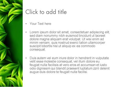 Modello PowerPoint - Foglie verdi telaio, Slide 3, 13008, Astratto/Texture — PoweredTemplate.com