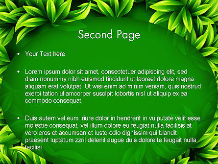 Modello PowerPoint - Foglie verdi telaio, Slide 2, 13008, Astratto/Texture — PoweredTemplate.com