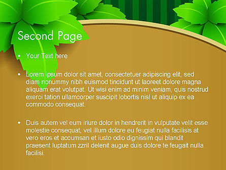 Green Leaves on Frame PowerPoint Template, Slide 2, 13017, Nature & Environment — PoweredTemplate.com