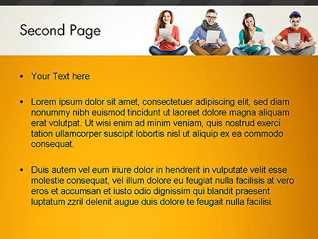 Modello PowerPoint - I giovani con compresse, Slide 2, 13021, Education & Training — PoweredTemplate.com