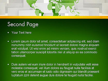 Groene Kaart Van De Wereld Op De Grijze Blokken PowerPoint Template, Dia 2, 13062, Globaal — PoweredTemplate.com