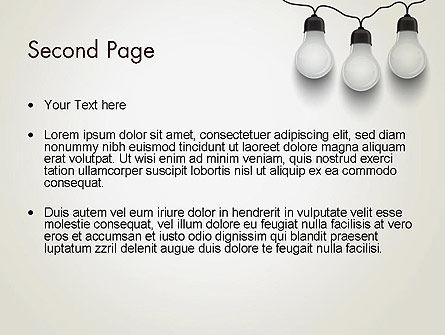 Drie Witte Lampen In Slinger PowerPoint Template, Dia 2, 13071, Carrière/Industrie — PoweredTemplate.com