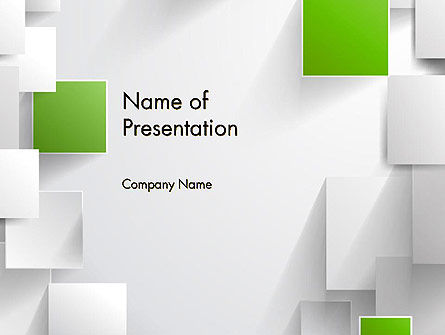 绿色和灰色正方形空间PowerPoint模板, PowerPoint模板, 13078, 抽象/纹理 — PoweredTemplate.com